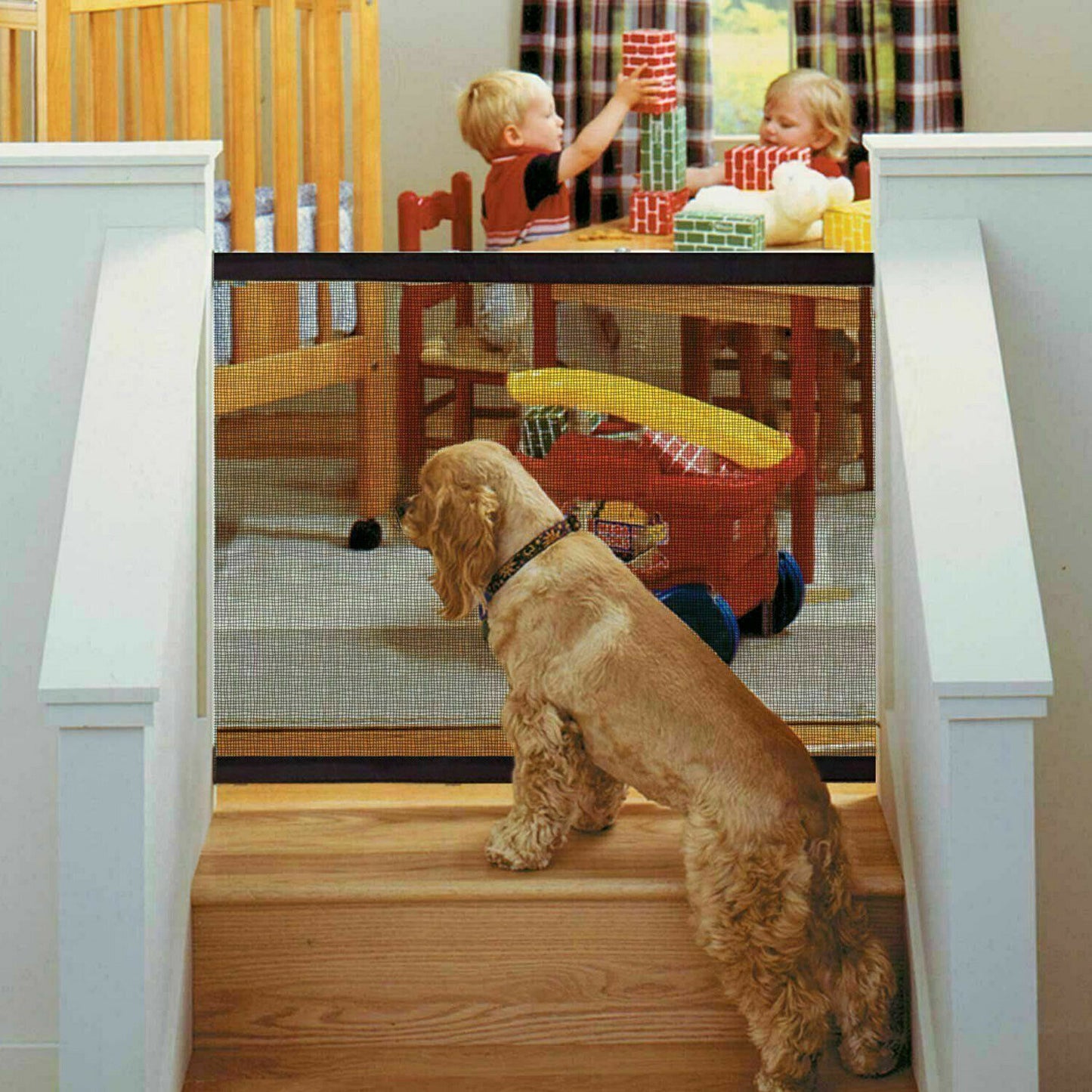 Pet Dog Fence Gate Safe Guard Safety Enclosure Dog Fences Dog Gate The Ingenious Mesh Magic Pet Gate Pet Supplies Dropshipping