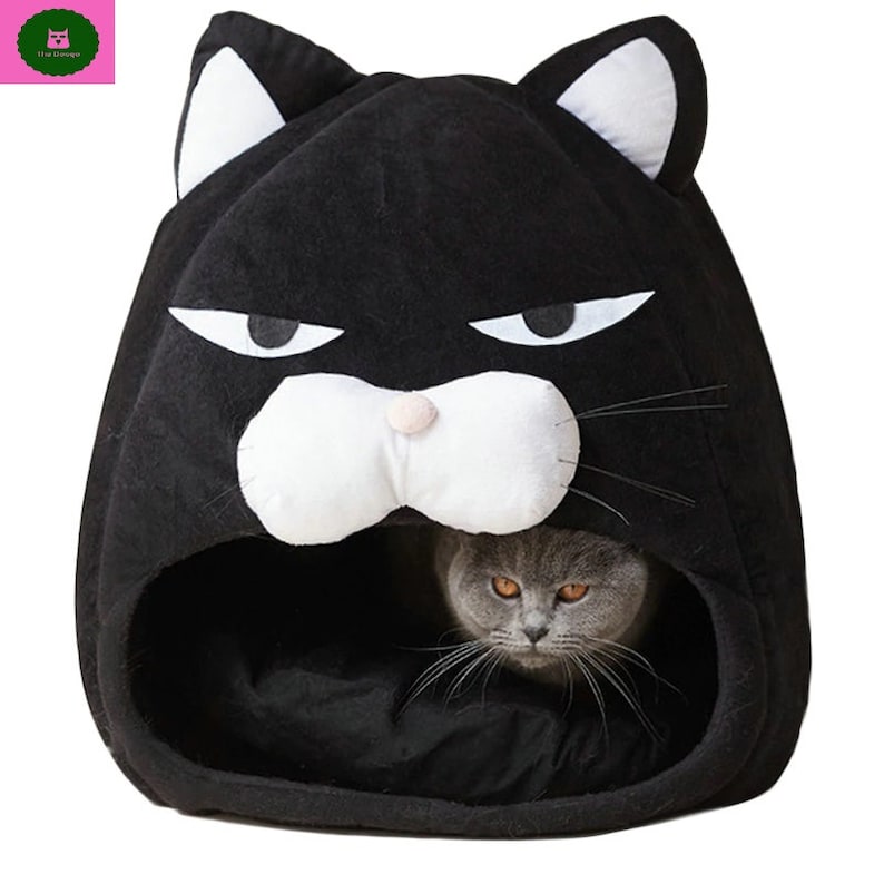 Foldable Cat House Soft Closed Pet Cat Bed for Cat Dog Cushion Nest Cartoon Warm Puppy Kennel Cats Cave Tent Pet Supplies