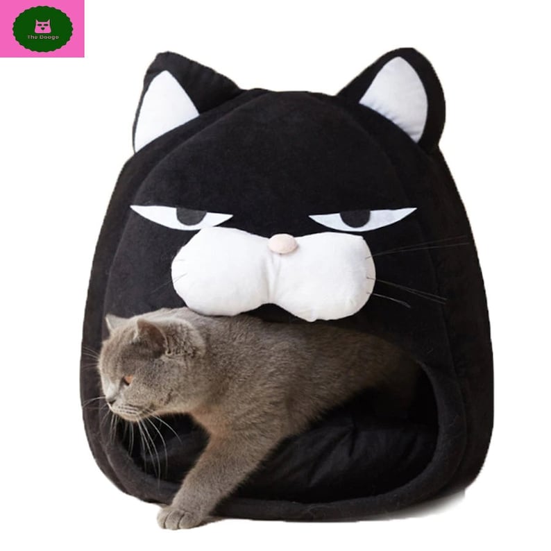 Foldable Cat House Soft Closed Pet Cat Bed for Cat Dog Cushion Nest Cartoon Warm Puppy Kennel Cats Cave Tent Pet Supplies